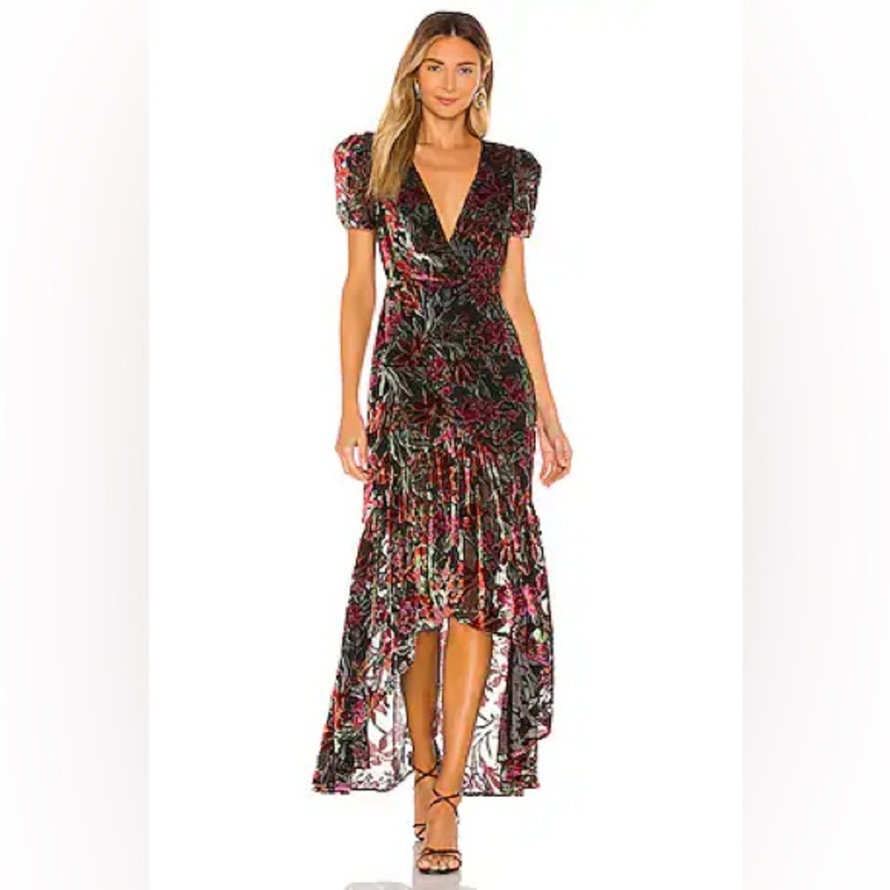 House of Harlow x Revolve Dress Womens XS Talita Velvet Floral Romantic Event